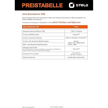Otelo Smartphone Prepaid Handy Sim Karte 1 Monat Amazon De Elektronik