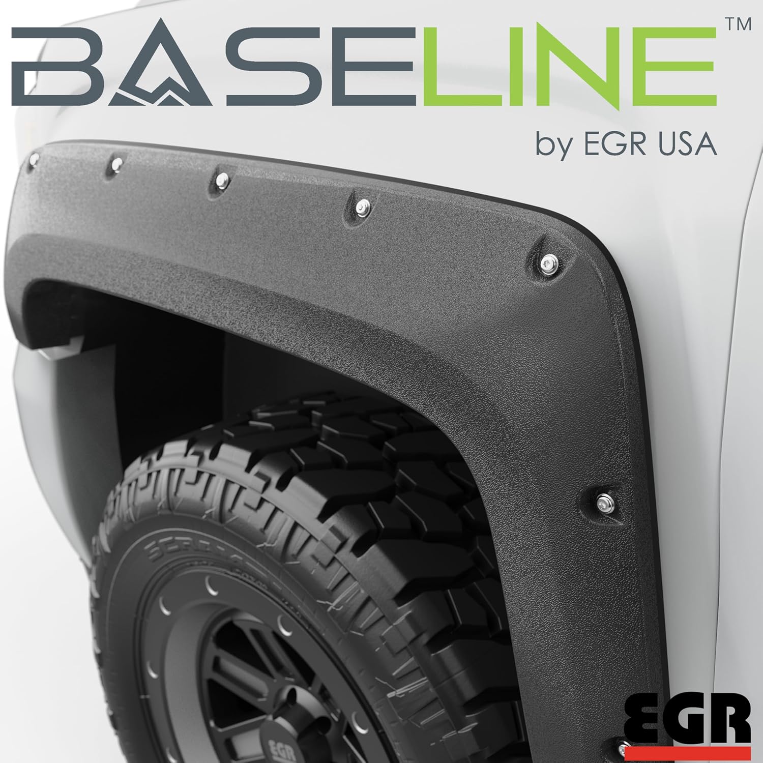 EGR BLF1019 Baseline Series Bolt-on Style Fender Flares Compatible with GMC Sierra 2500HD/3500HD Standard, Extended & Crew Cab (2015-2019) Single Rear Wheel Models Only