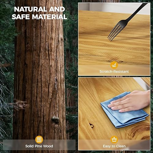 Miniatura 5 de Juego de mesa de rincón de cocina para desayuno, banco de esquina de madera maciza para 4-6 personas, banco en forma de L para comedor, ahorro de