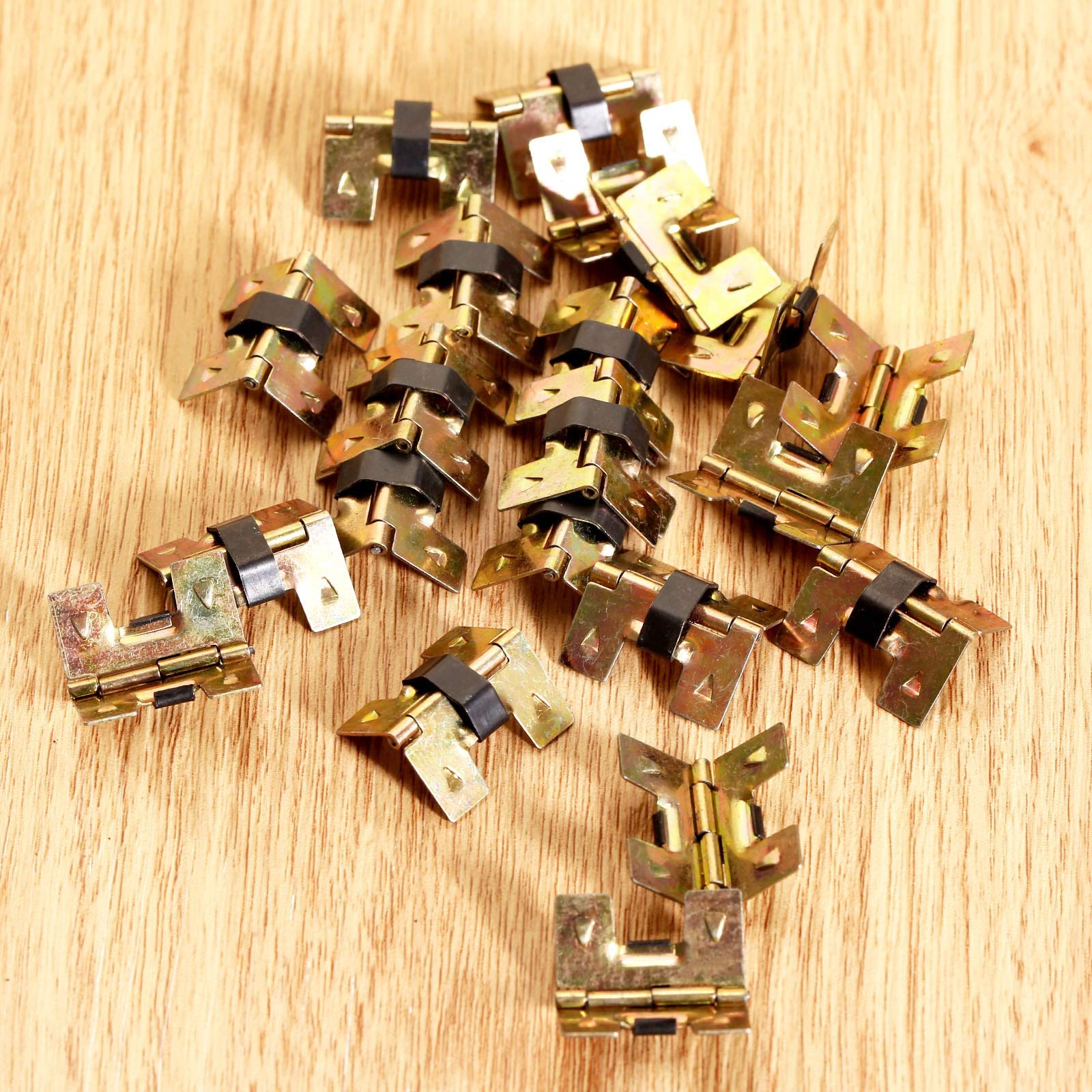 Juego De 20 Bisagras Mini Doradas Para Muebles, Joyeros O Cajitas - Tamaño 24x18mm, Hierro