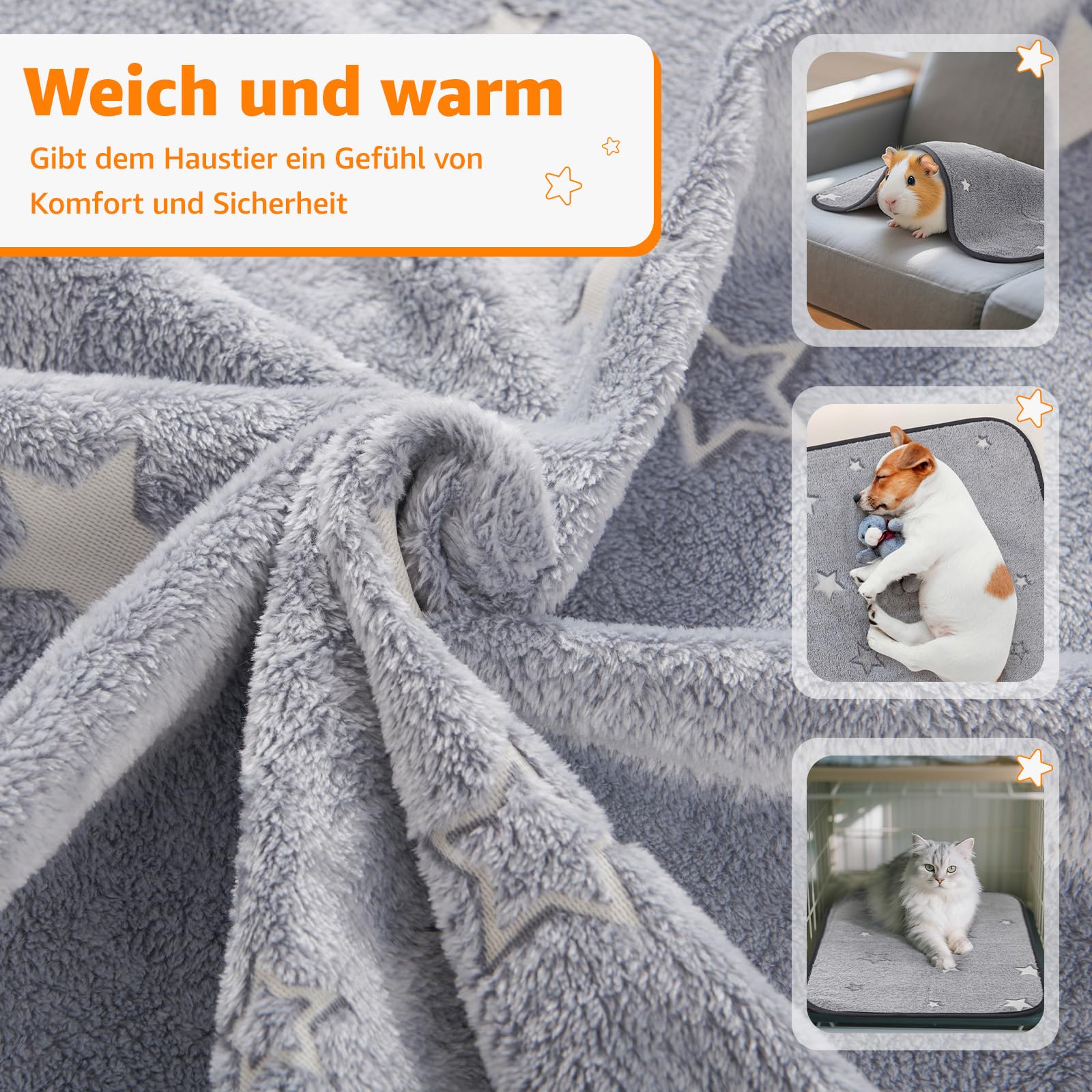 PICK FOR LIFE 60x120cm wasserdichte & Schnell Saugfähige PIPI Pads für Meerschweinchen und Kaninchen - Waschbare Fleece Unterlage für Käfig, Boden, Sofa