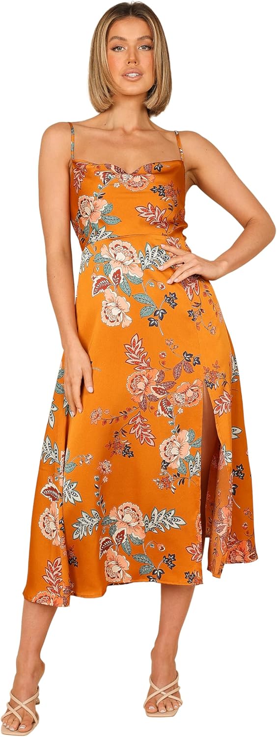 Petal & Pup Womens Alejandra Cowl Neck Midi Dress