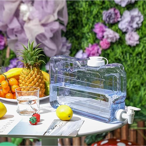 Miniatura 7 de Dispensador de bebidas para nevera, refrigerador, botella dispensadora de agua reutilizable de plástico con espita sin BPA para fiestas al aire