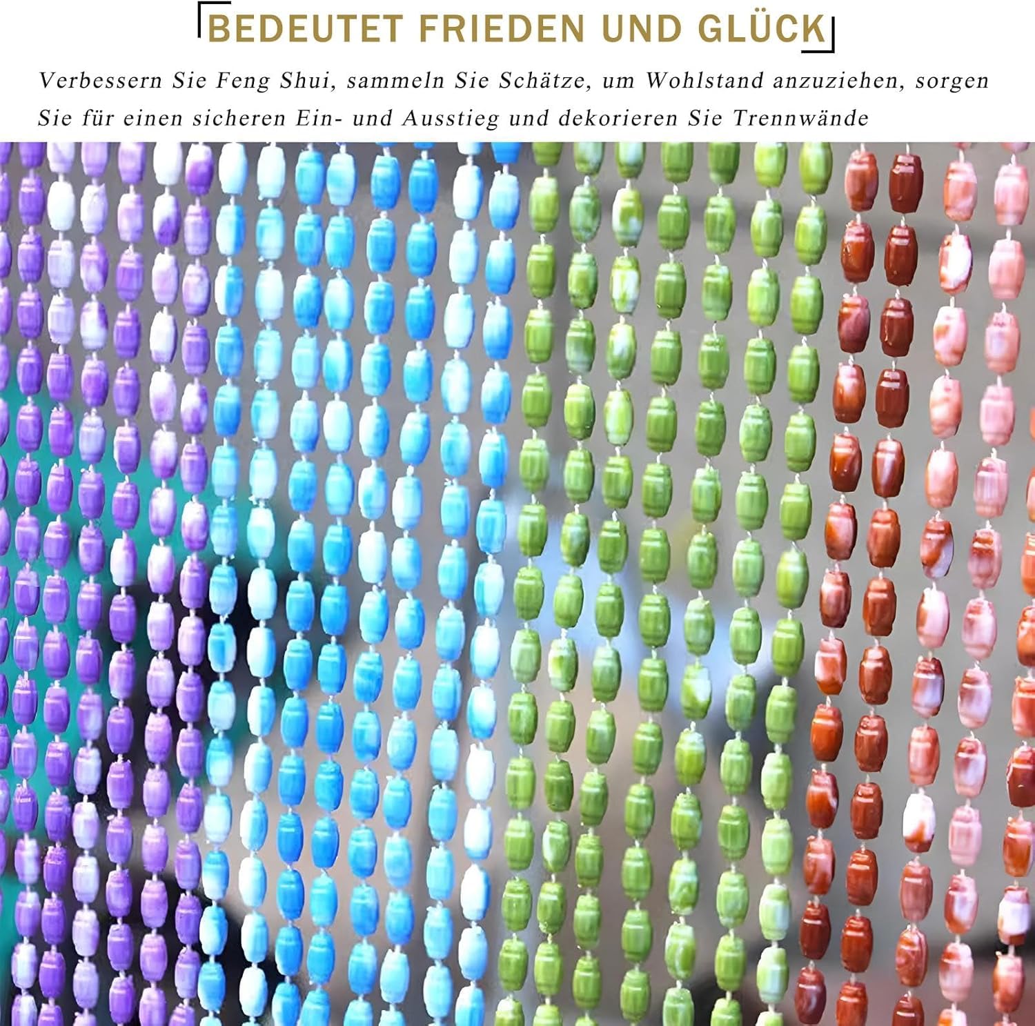 Rideau de perles de cristal - Séparateur de pièce décoratif et suspension de porte, protection contre les insectes pour les espaces intérieurs