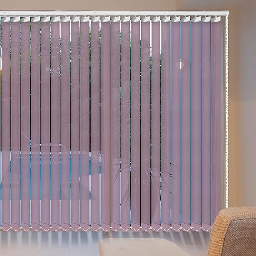 LETAU Persianas verticales transparentes sin cordones, ajuste de luz, reducen el deslumbramiento solar, protección UV, persianas moradas para puerta