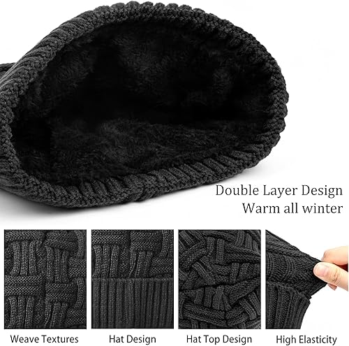 Miniatura 2 de Loritta Winter Hat Warm Knitted Thick Baggy Slouchy Beanie Skull Cap for Men Women Gifts