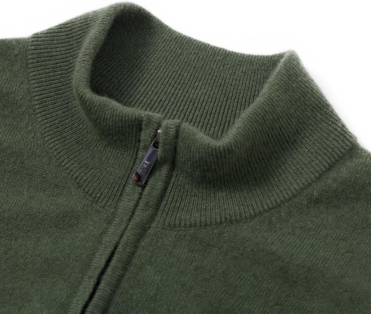 KVSS Men's Mock Neck 100% Pure Cashmere Cardigan Vest, Sleeveless Zip Up Sweaters from Inner Mongolia for Mens with Pockets - Image 6