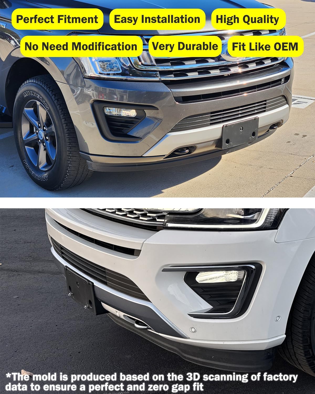 Front License Plate Frame for Ford Expedition 2018 2019 2020 2021 Front Bumper License Plate Holder Mounting Bracket Cover Replace # JL1Z17A385AA Partslink # FO1068175