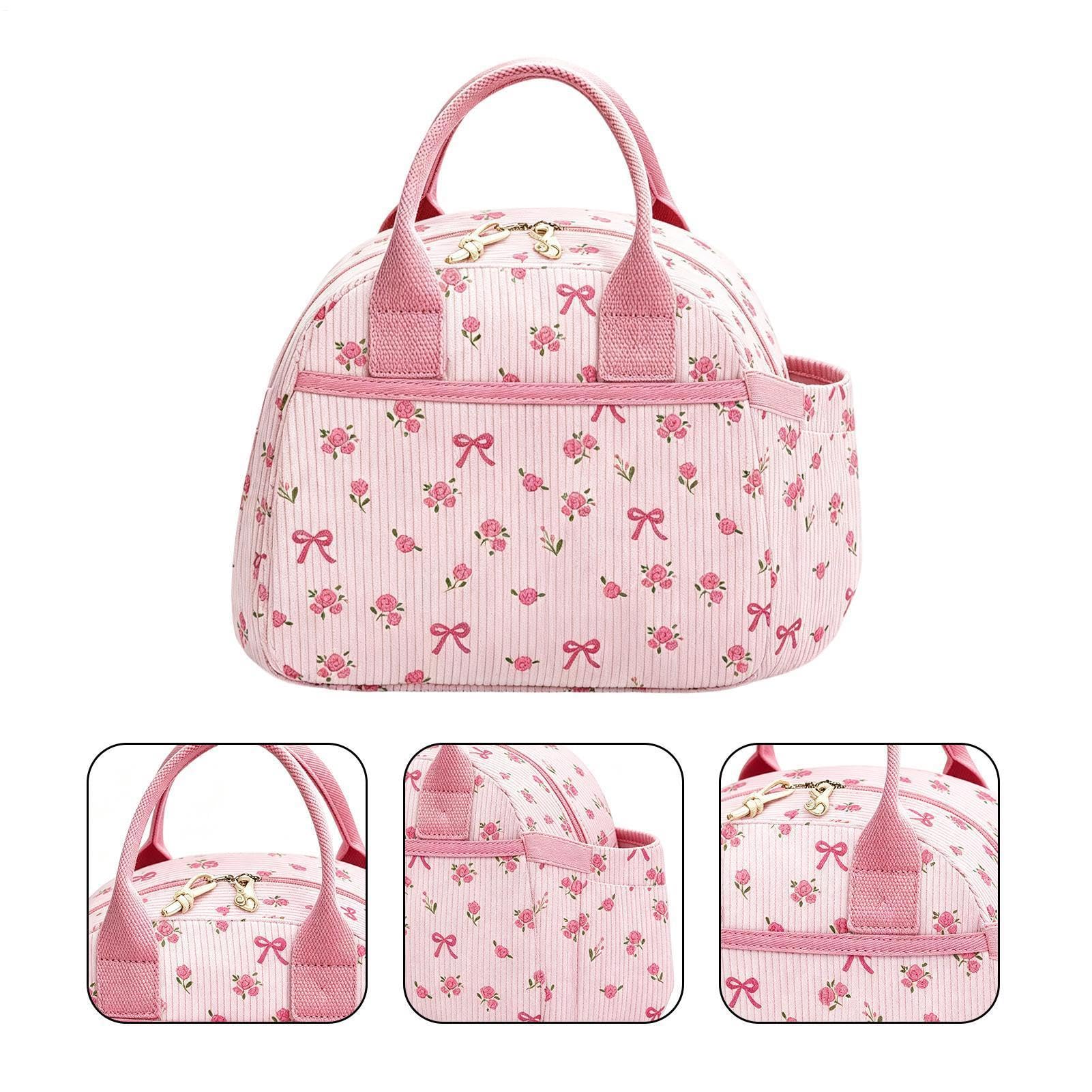 Sac repas rose isolé en aluminium anti-fuite