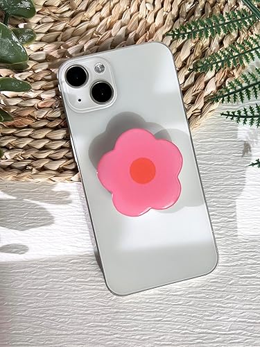 Soporte de agarre para teléfono con diseño de flores de dibujos animados, lindo soporte simple para teléfono, floral, expandible, plegable,