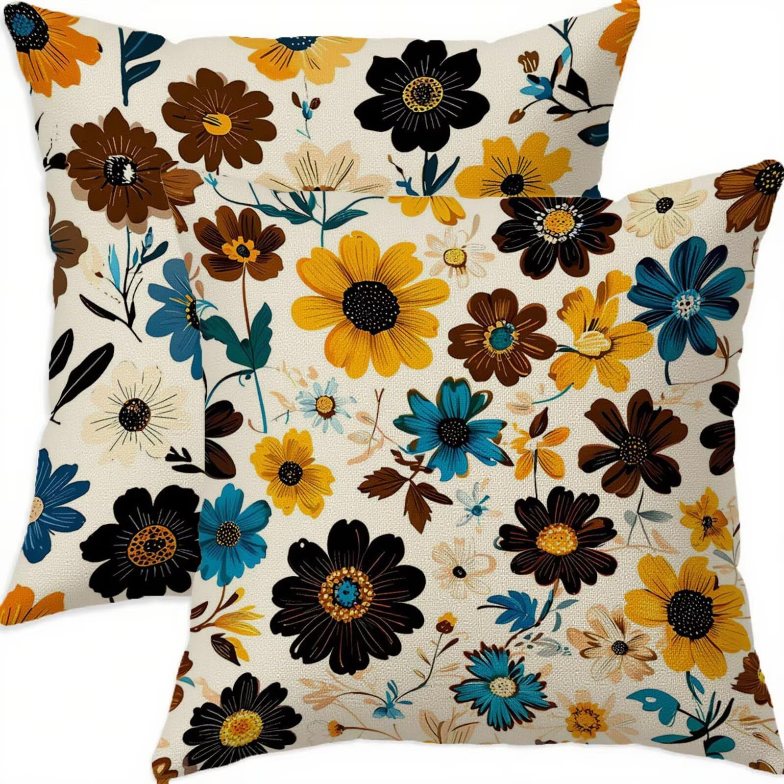 Housse coussin 70x70cm pour salon et jardin d'hiver rétro