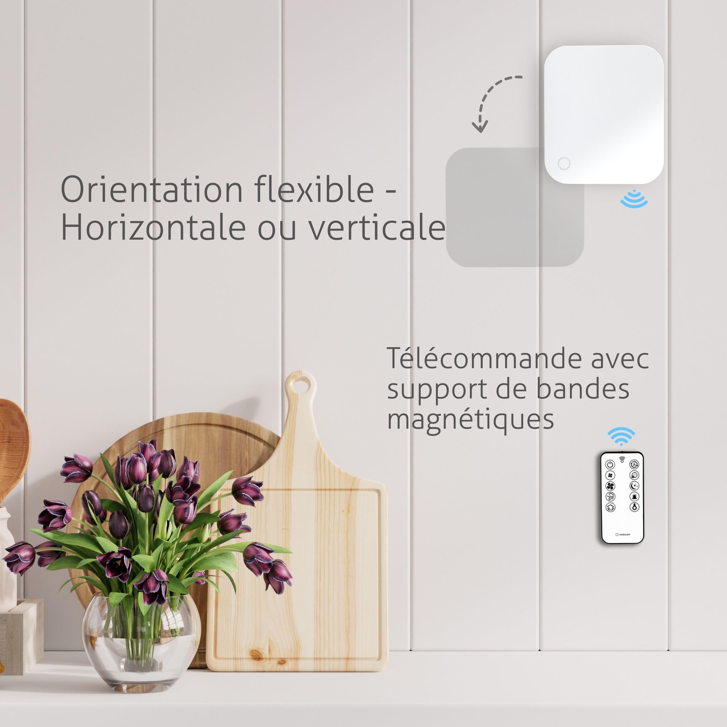 Turbionaire Trend HRV Unite de VMC Décentralisée à flux alternatif, Récupérateur de Chaleur Céramique, Capteur d'Humidité, Télécommande, Minuterie, 8 Vitesses, 100 mm, Silencieuse, Garantie 3 ans