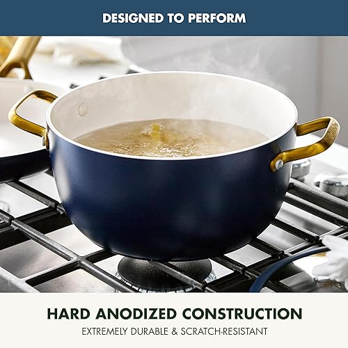 Miniatura 6 de GreenPan Juego de utensilios de cocina antiadherentes Reserve Pro de 10 piezas, cerámica certificada NSF, juego de ollas y sartenes anodizadas duras