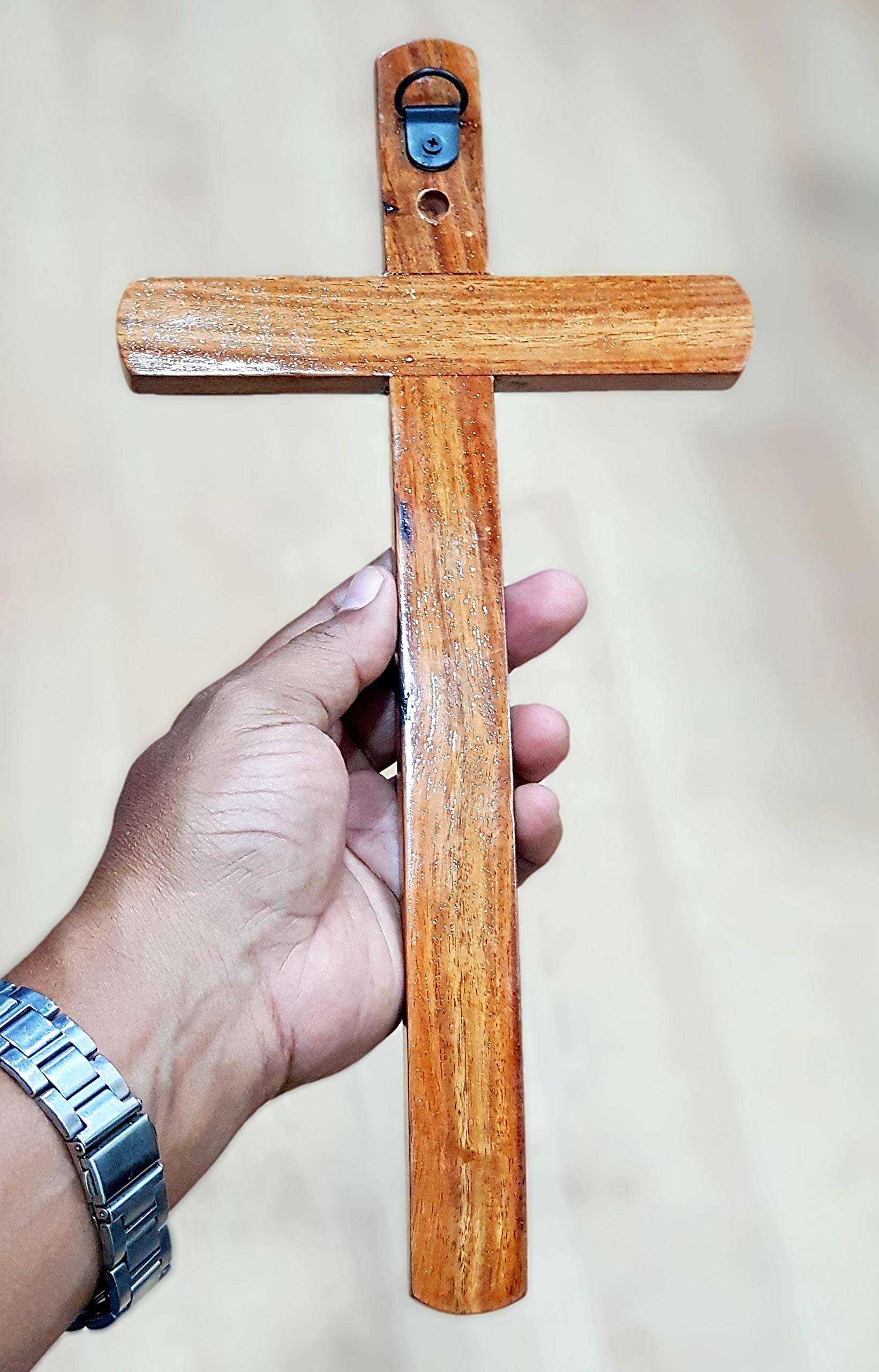 Croce In Vetro Di Murano - 14,5x9 Cm, Blu/Verde, Decorazione Parete - Foto 6