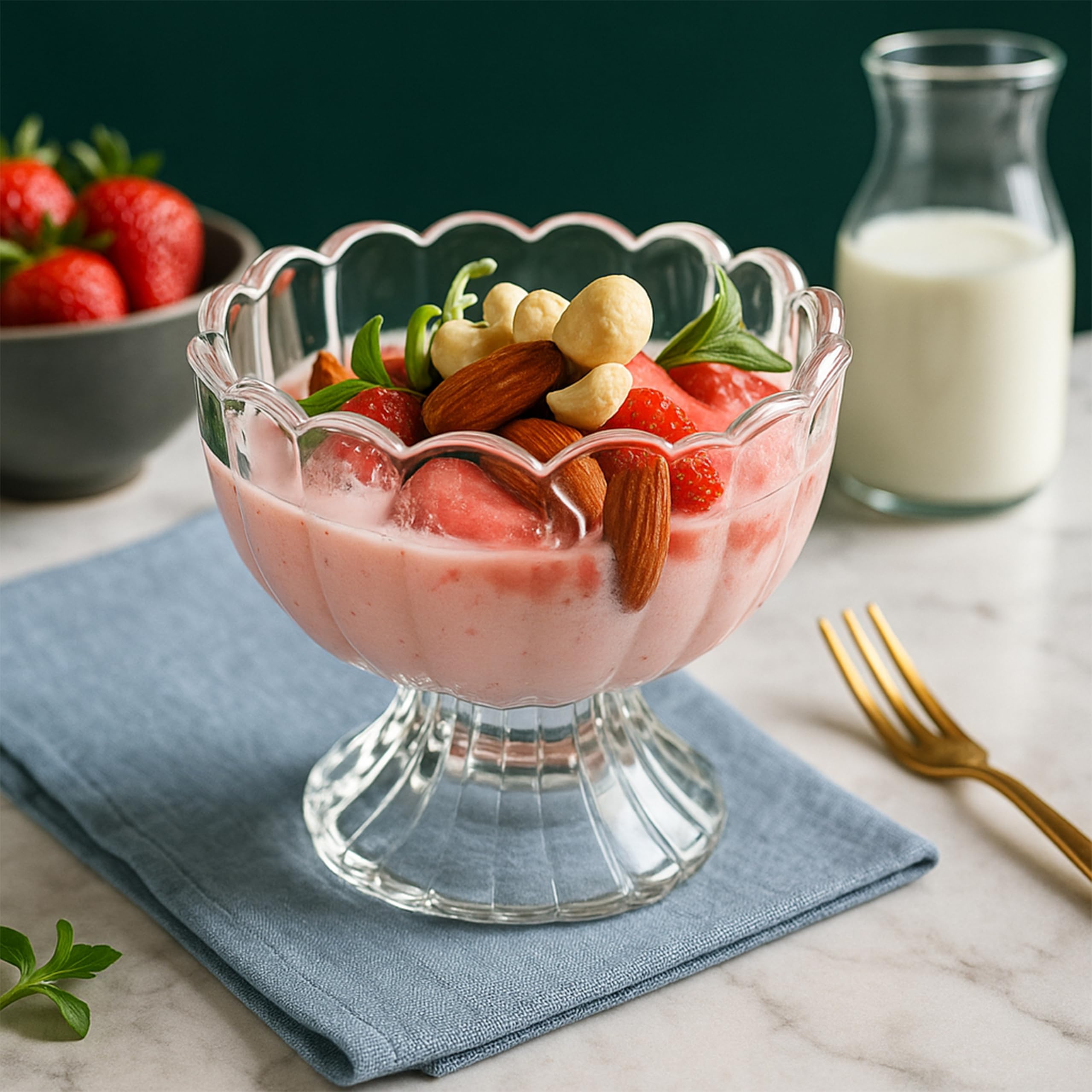 Birch & Co. Bowl Set of 6 - Ice Cream Glass Bowls Set - Elegant Dessert Serving Bowls for Ice Cream, Sundaes, Fruits & Snacks, Clear Glass Design, Durable, Perfect for Parties & Gifting, Scallop-image-42