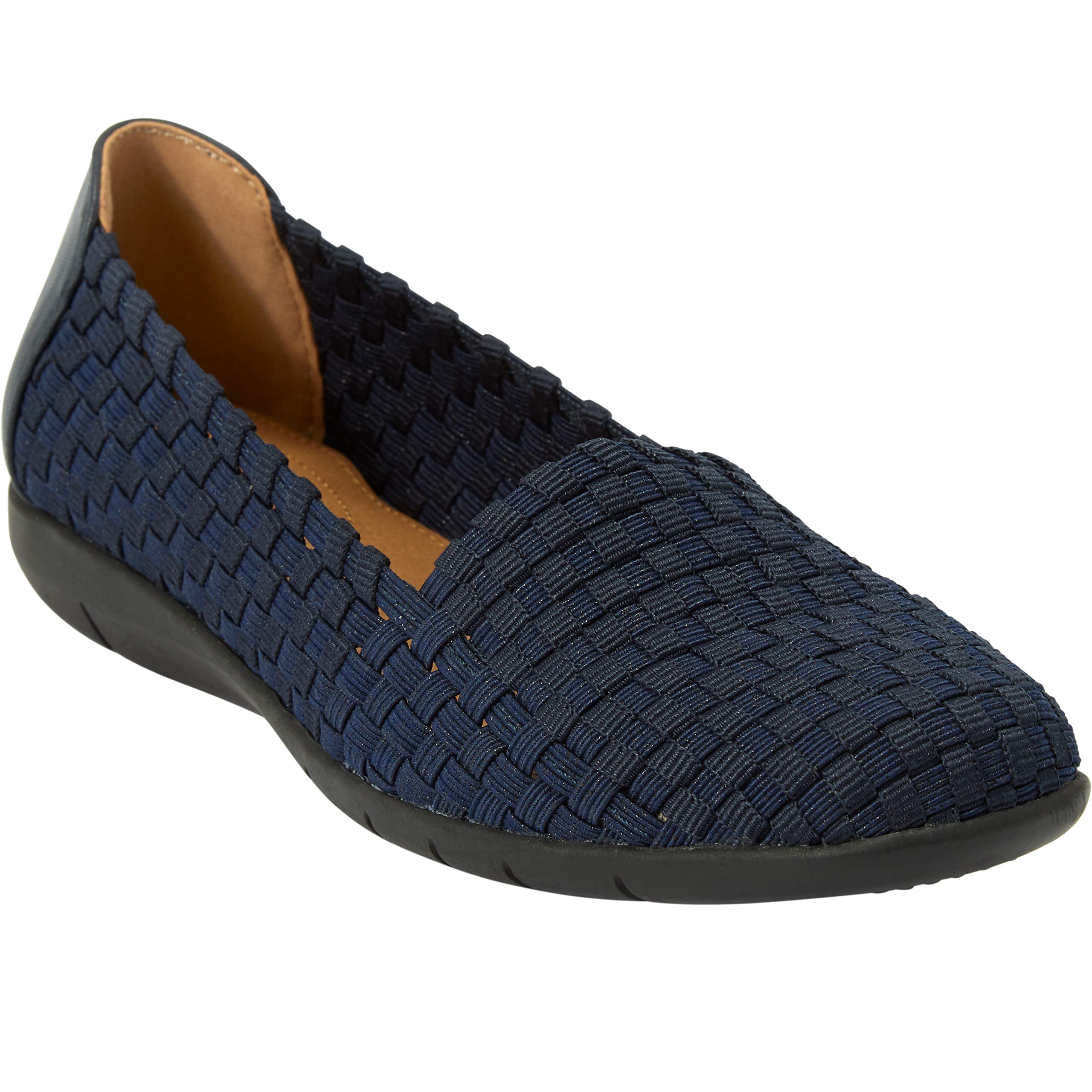 Comfortview Women's The Bethany Stretch Woven Slip On Flat (Wide Widths Available)