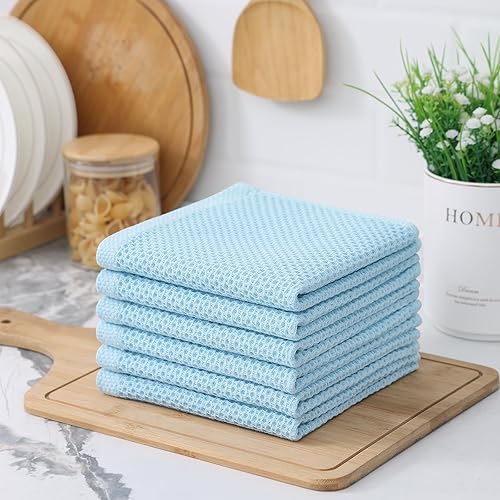 Miniatura 540 de Kitinjoy - Paños de cocina 100% algodón, paquete de 6 paños de cocina ultra suaves y absorbentes para secar platos, toallas de cocina de secado