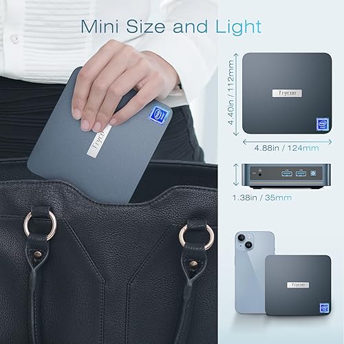 Miniatura 8 de Trycoo Mini PC WI-4 con procesador Intel N5105(hasta 2.9GHz), 16 GB de RAM y 512 GB SSD Mini computadora, BT4.0, WiFi dual, puertos HDMI 4K HD