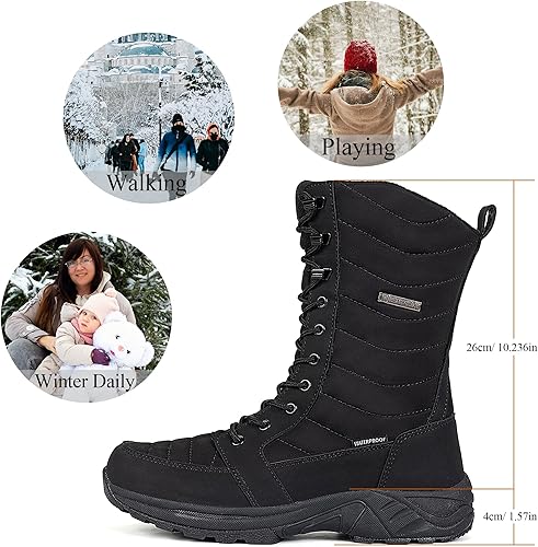 Miniatura 6 de FW FRAN WILLOR Women's Waterproof Winter Snow Boots with Side Zipper