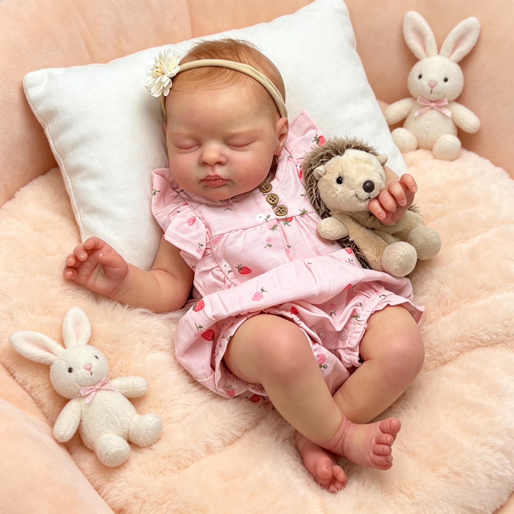 RXDOLL Ręcznie robione realistyczne lalki Reborn Baby 45 cm śpiące noworodki lalka miękka winylowa tkanina ciało realistyczne lalki niemowlęce, które wyglądają prawdziwie Reborn niemowlę lalka z