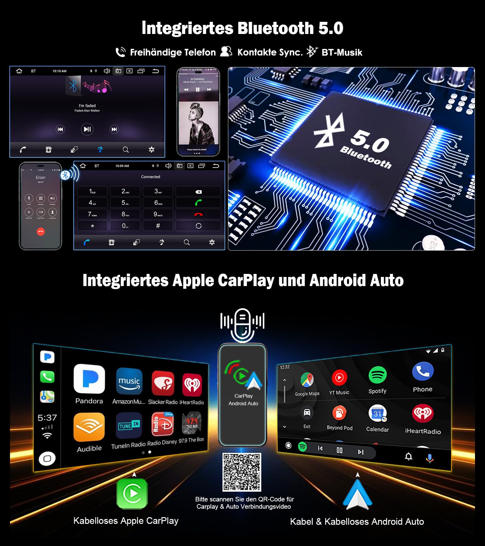 Erisin 8-Kern 4GB+64GB Android 16 Autoradio mit GPS Navi für Mercedes A/C/G/CLK Klasse W209 W203 Viano Vito W463 CarPlay Android Auto WiFi DSP DAB+ USB FM OBD2 DVD CD Player 7 Zoll Touchscreen