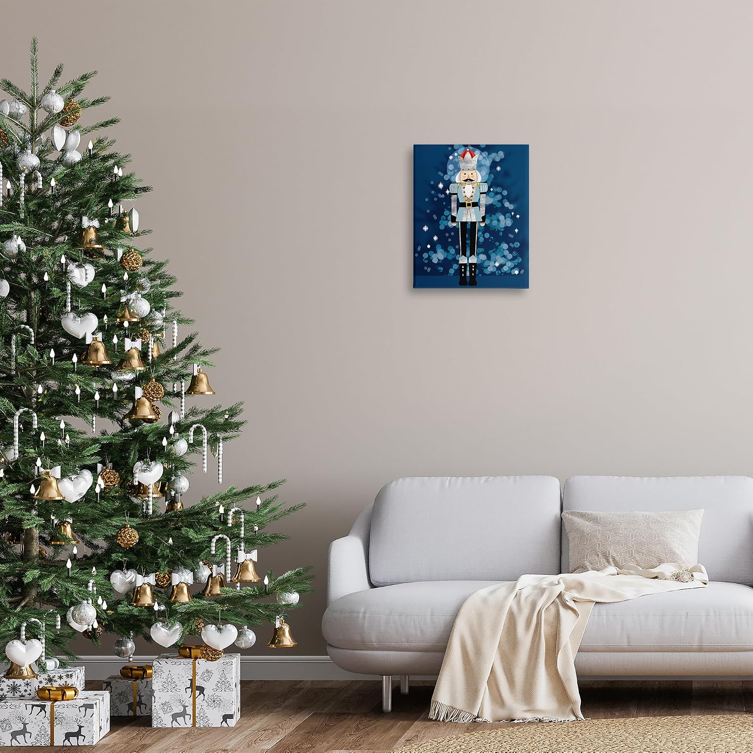 Stupell Industries Blue Holiday Nutcracker Canvas Wall Art Design by Grace Popp