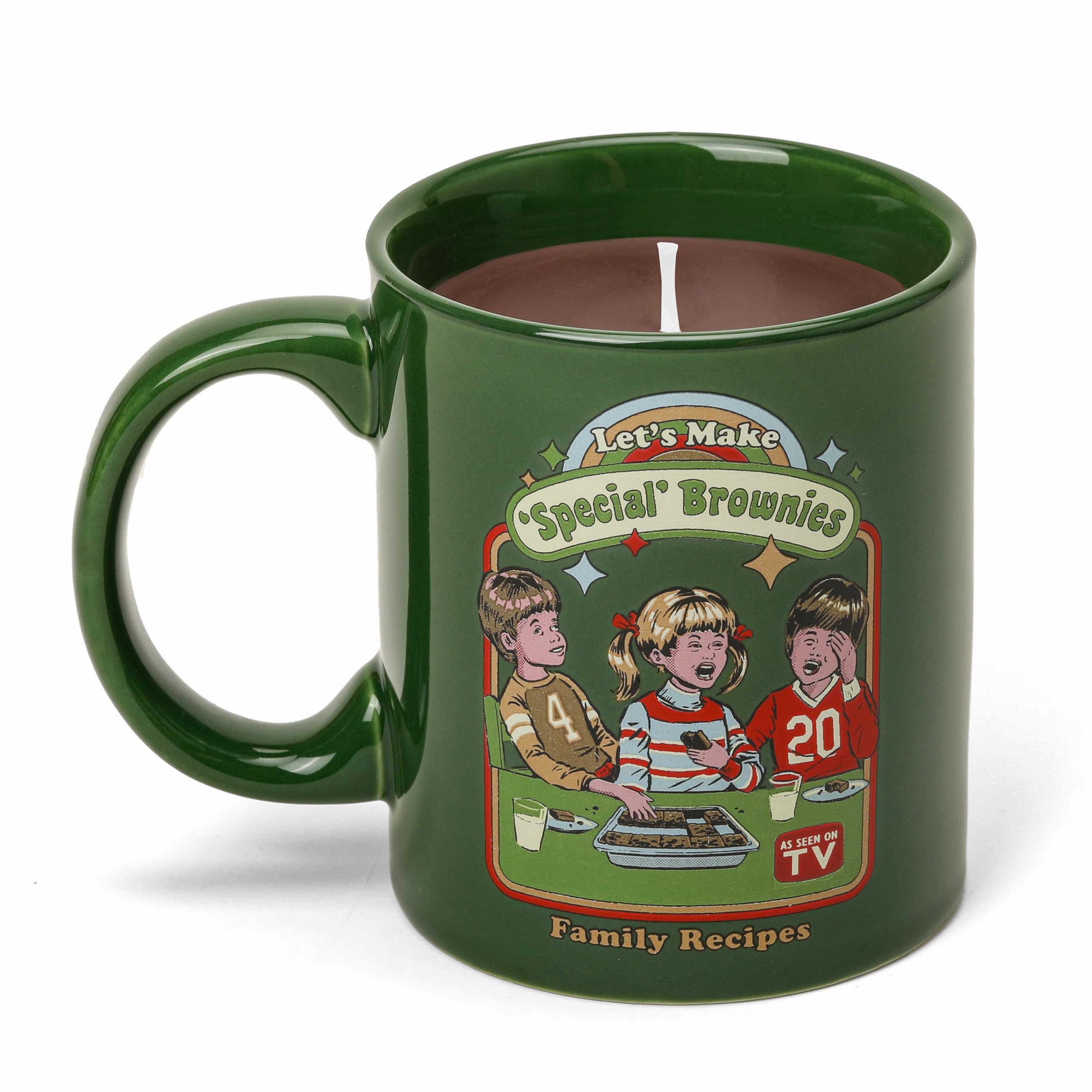 Steven Rhodes Brownie Scented Ceramic Candle - Medium - Green