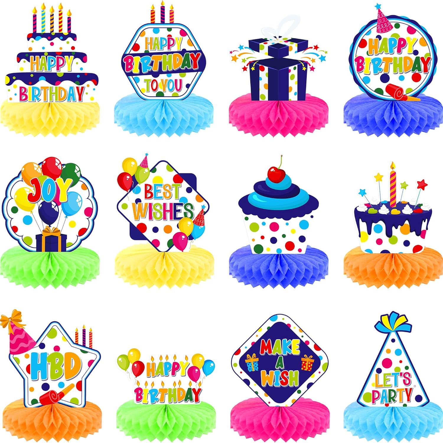 KatchOn, Colorful Happy Birthday Centerpieces For Tables