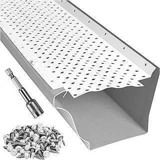 LeafTek Gutter Guards for Leaves 5" x 100' White – Heavy-Duty Premium Aluminum Gutter Cover System with Vented Raised Ridge – DIY-Friendly Leaf Guard – USA Made – Lifetime Protection