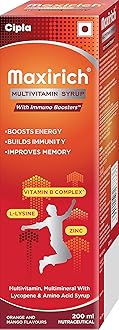 - Cipla Maxirich Multivitamin Syrup | Boosts Immunity | Powerhouse of Vitamins & Minerals | 200 ml (Pack of 3)