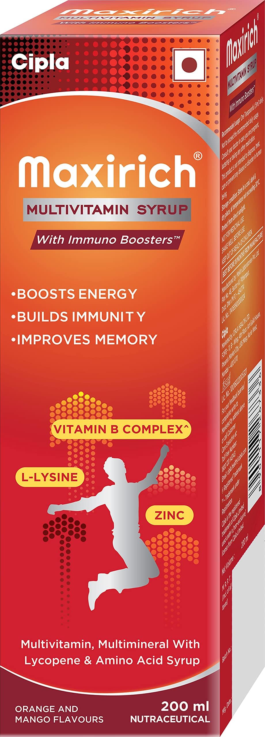 - Maxirich Multivitamin Syrup | Boosts Immunity | Powerhouse of Vitamins & Minerals | 200 ml (Pack of 3)