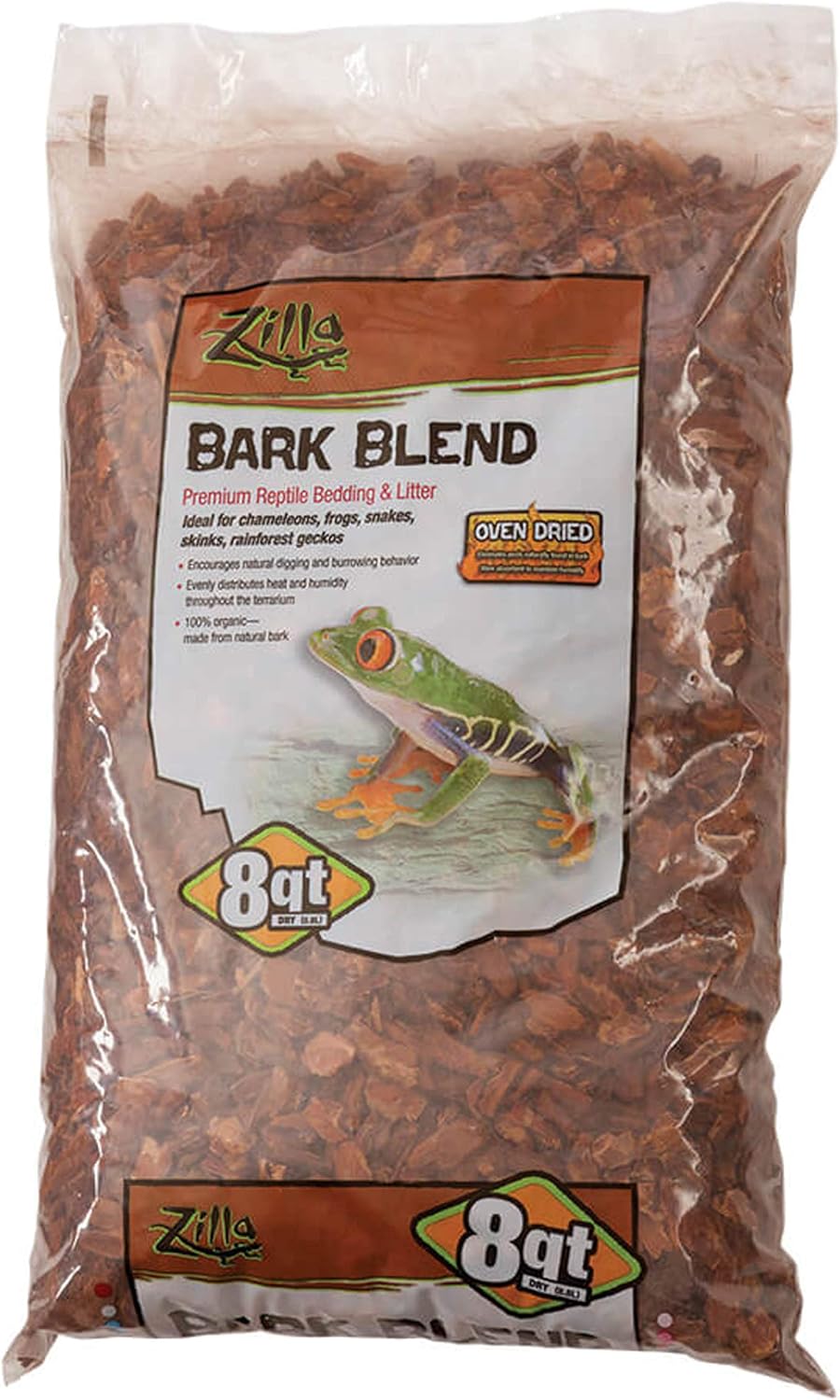 Zilla Reptile Terrarium Bedding Substrate Bark Blend, 8