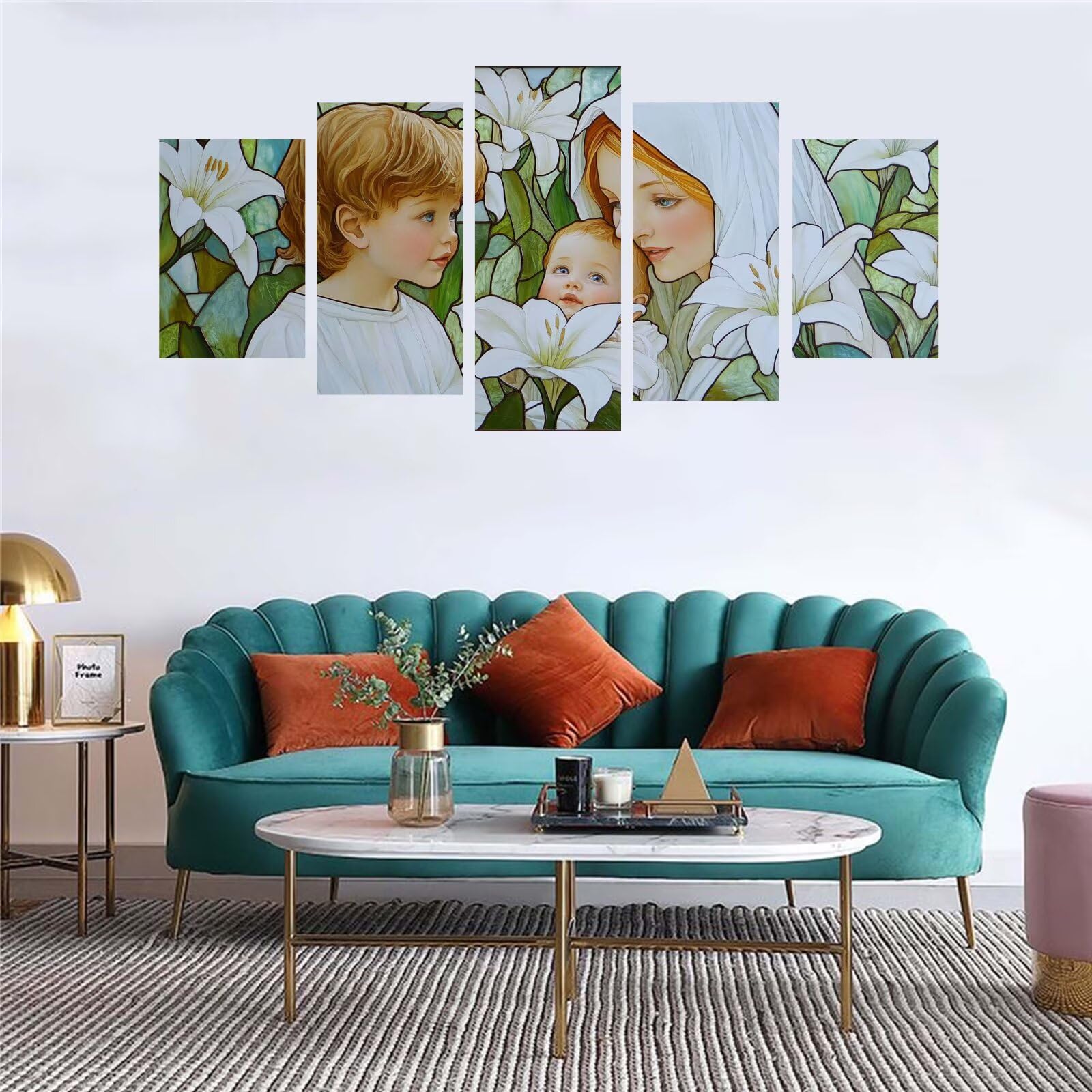 Diamentowe malowanie 5 sztuk anioł kwiat obraz diamentowy dla dorosłych, haft diamentowy dla dorosłych duży format puzzle sztuka, ścieg krzyżykowy zestaw rękodzieła, świąteczna dekoracja do sypialni