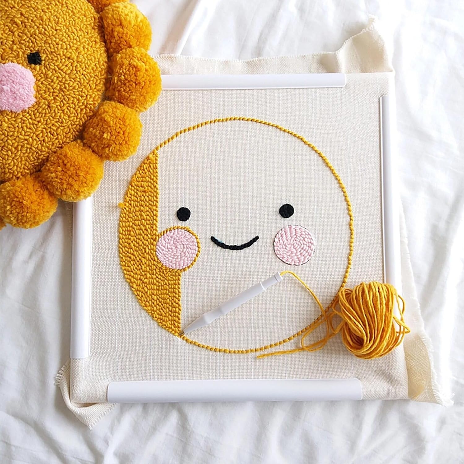 Silk Painting, Quilting, Assembly, Needlepoint, for Embroidery, Perfect Easy Square Snap Cross Design Plastic Frame Q Stitch