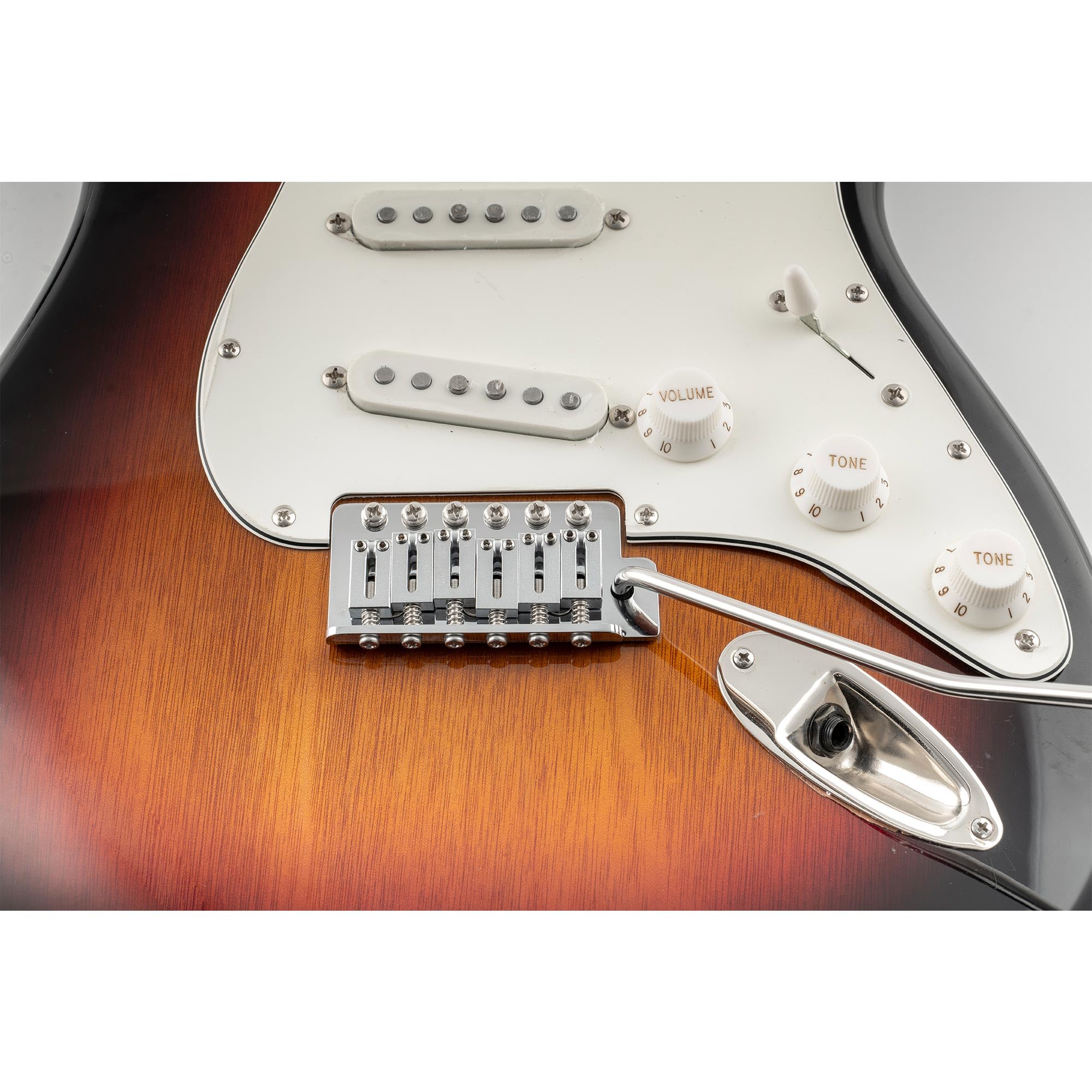 Musiclily Ultra 52,5mm Standard 6-Punkt ST Tremolo Bridge Steg mit Moderne Messing Saitenreiter 42mm Messingblock für Strat Style E-Gitarre, Chrom