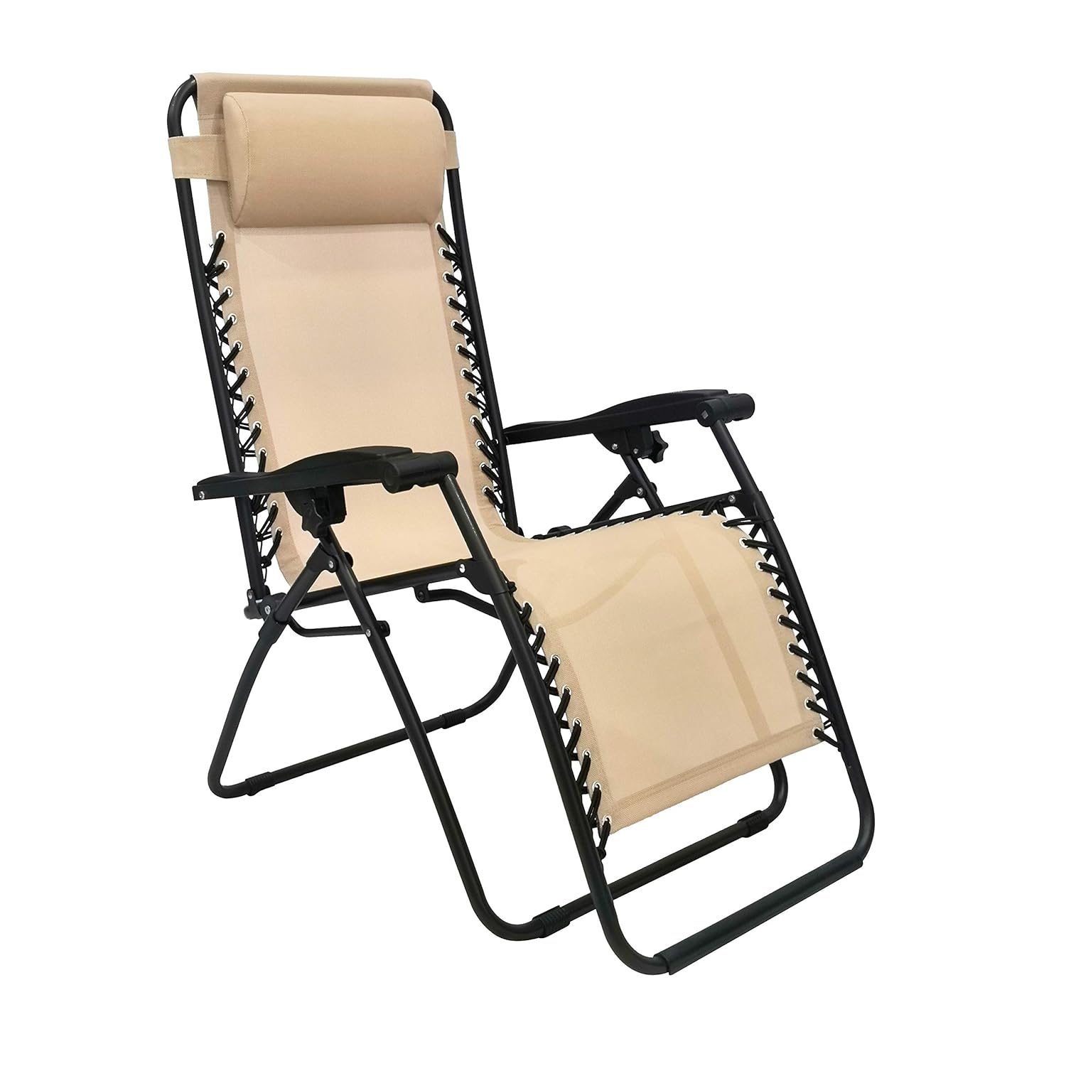 AmazonBasics Zero Gravity Reclining Lounge Portable Chair (Beige