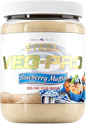 Suplementos de acero Veg-PRO, proteína de chícharo vegetal, aislado en polvo, suplemento natural orgánico vegano 680.38 g (1.5 libras).