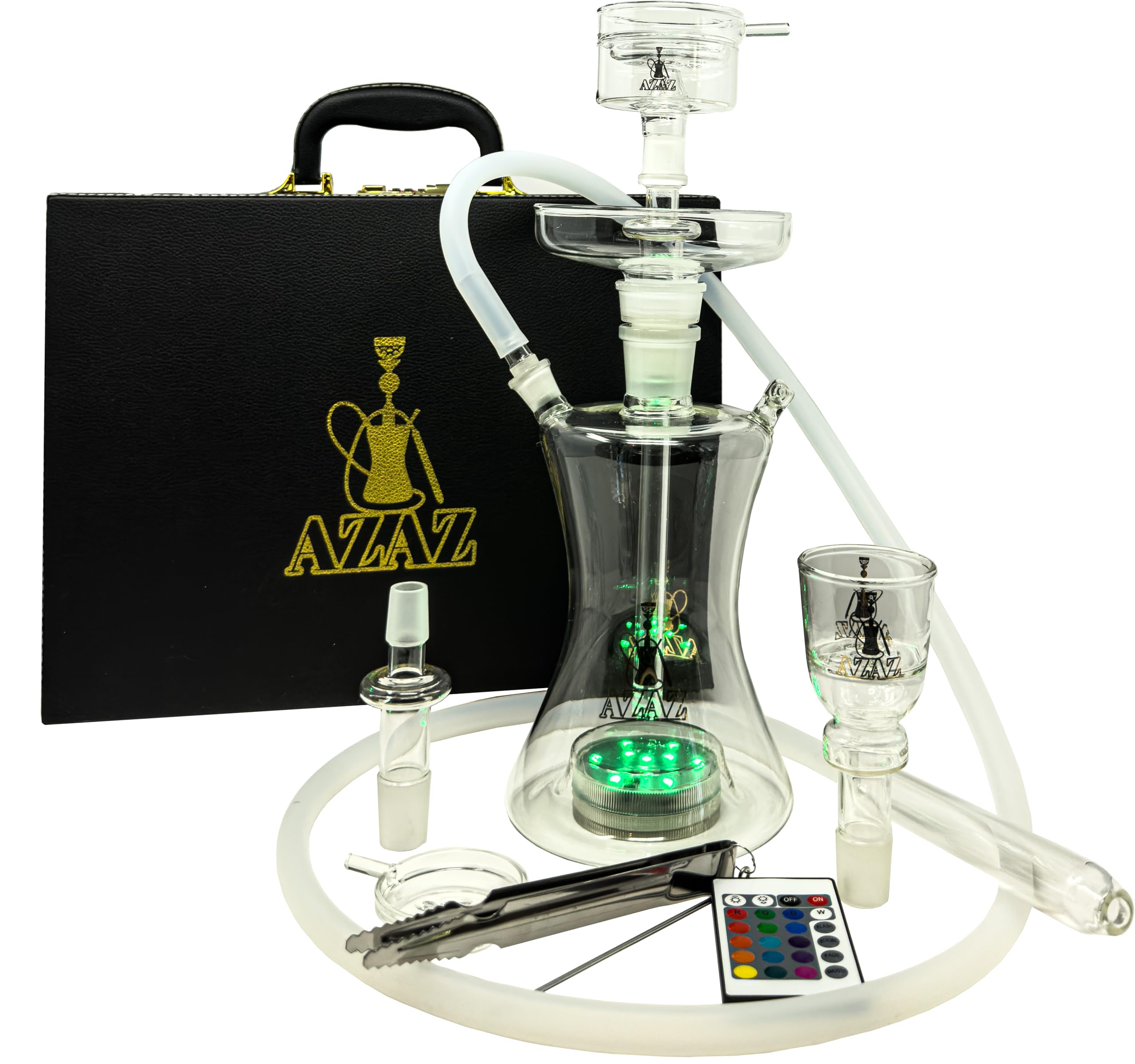 AZAZ Mystical Cloud V2 Luxury Portable Glass Hookah Set with Glass down Stem 2 Glass Bowl 2 Bowl