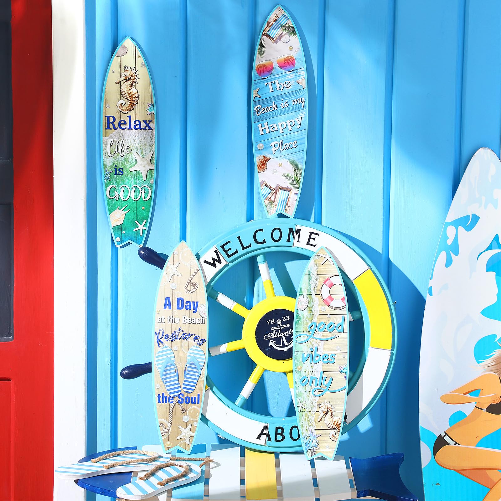 Hout - Silhouet van Persoon met Surfboard op het Strand - 90x30 cm - 9 mm dik - Foto Hout - Silhouet van Persoon met Surfboard op het Strand - 90x30 cm - 9 mm dik - Foto