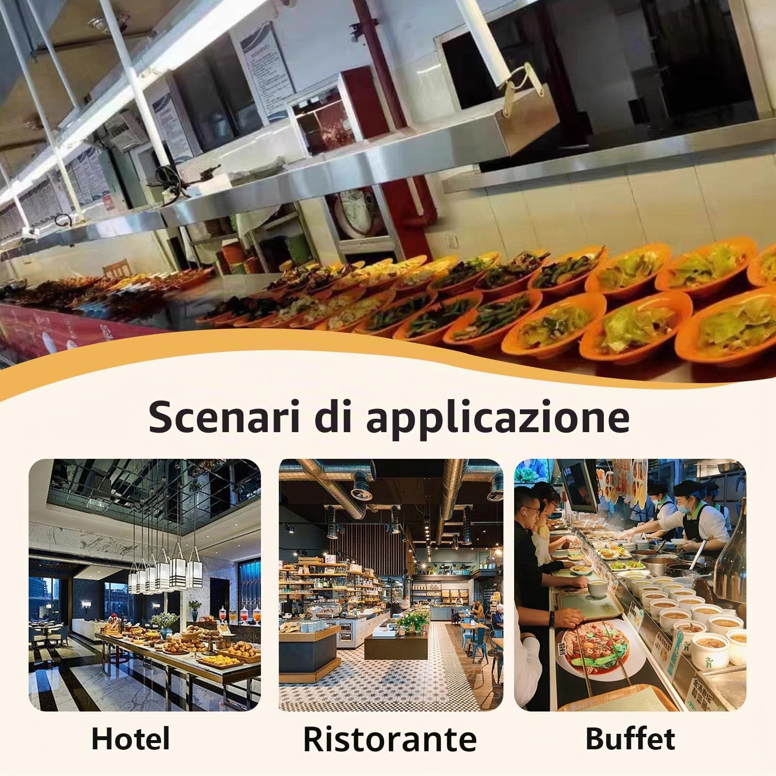 Lampada Riscaldante Cucina Temperatura Regolabile 30-85°C(60cm) | Sospeso Lampade Scaldavivande Cucina, Acciaio Inossidabile Lampada Riscaldante per Alimenti per Cucine, Buffet e Hotel
