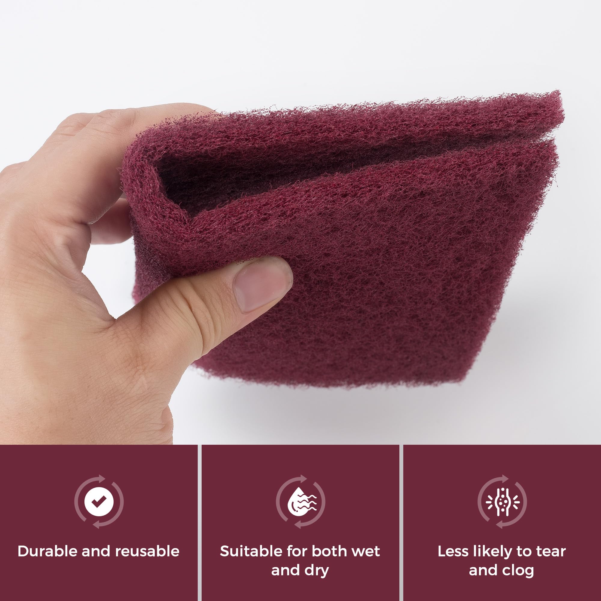 Maroon Scuff Pads - 10 Pack 320 Grit -4