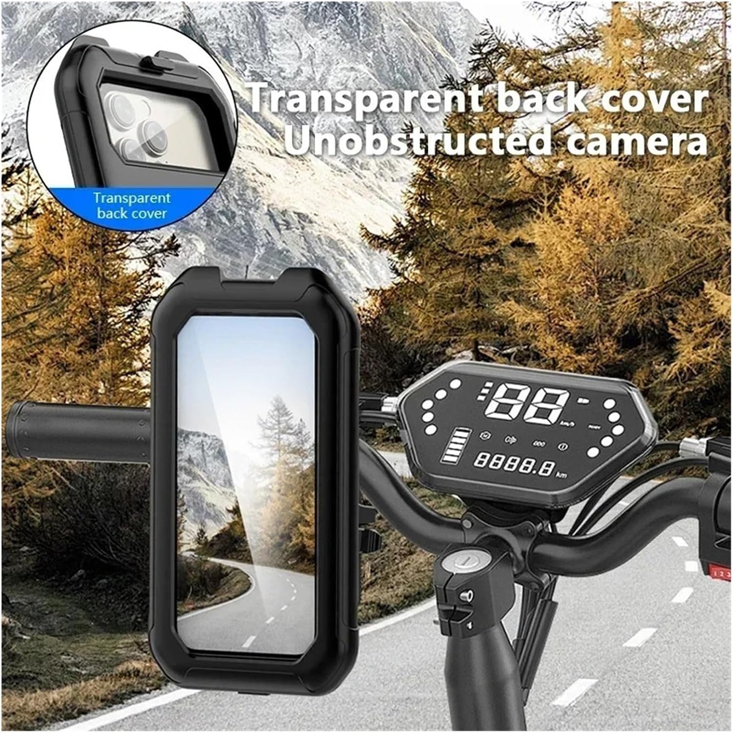 Bike Phone Mount Universal Bicycle Phone Holder Waterproof Mobile Stand Motorcycle Bike Cellphone Adjustable Support Bicycle Phone Holder