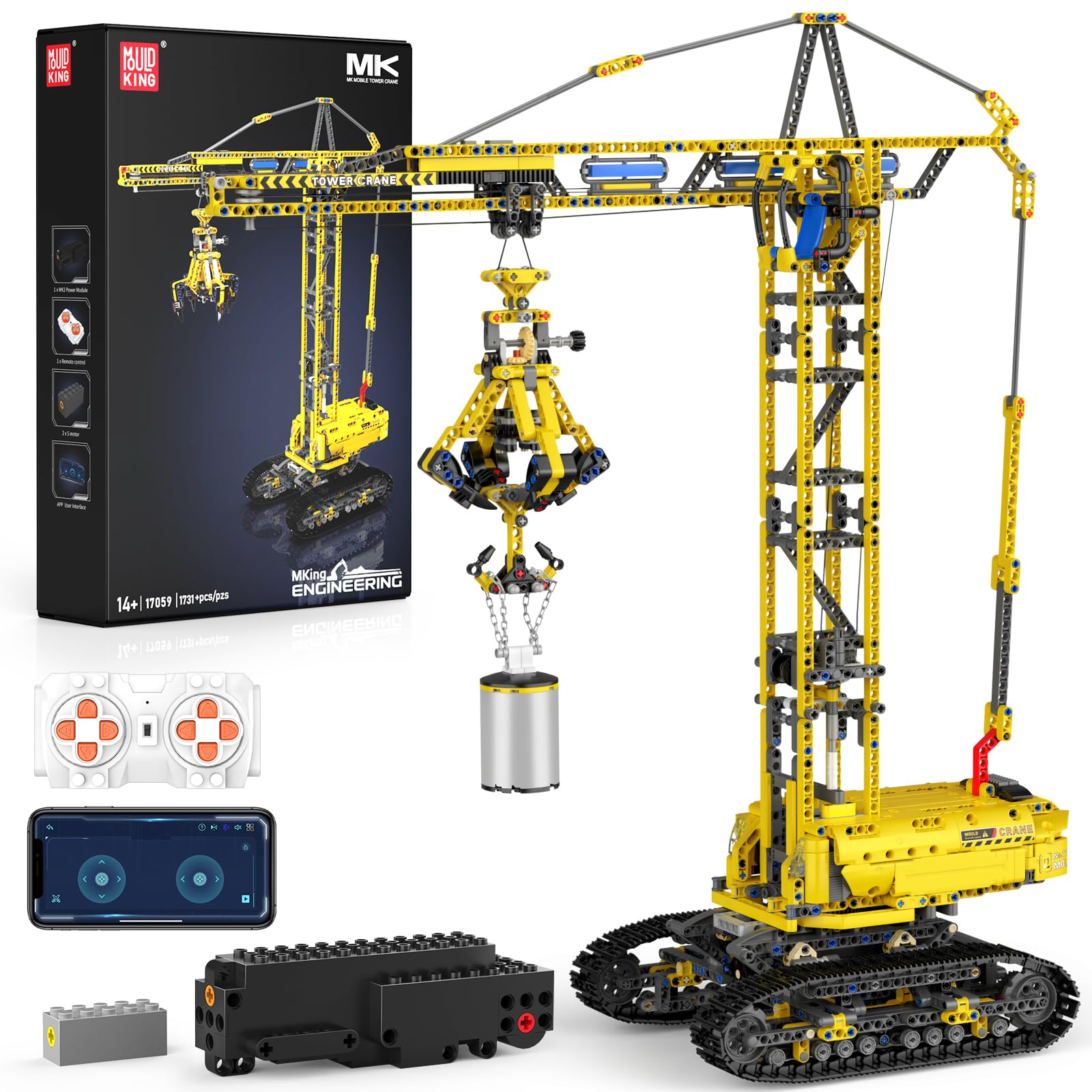 Amazon.com: Mould King 17059 Technik Crawler Crane Advanced