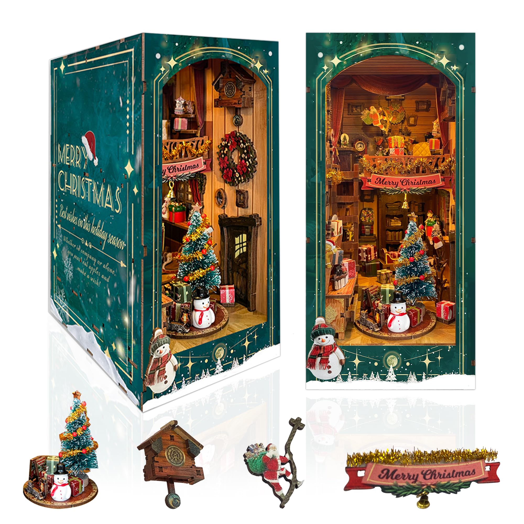 Amazon.com: Strucwood Christmas Book Nook Kit with LED Light - 3D