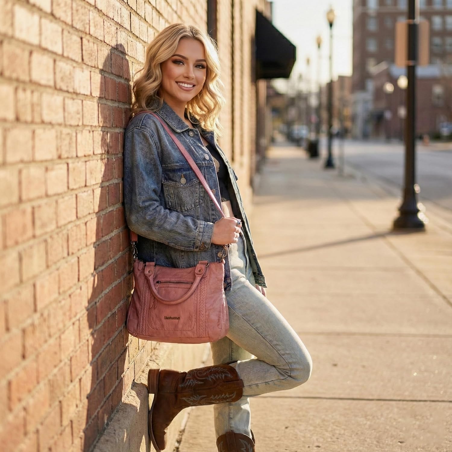 Montana West Washed Leather Hobo Bags for Women Roomy Handbags with Crossbody Strap