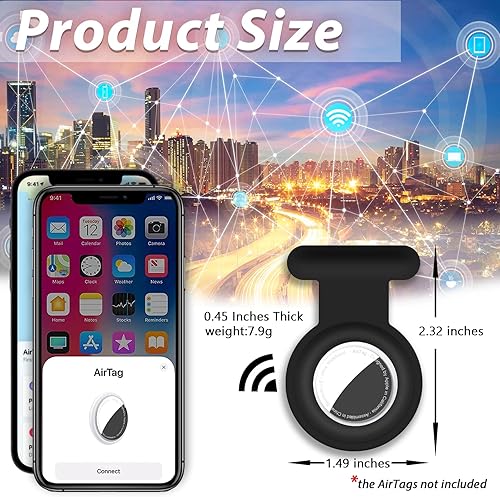 Miniatura 2 de Compatible con funda AirTag, funda de silicona suave para AirTag rastreador GPS oculto, broches estilo AirTag antiarañazos, para niños, ancianos,
