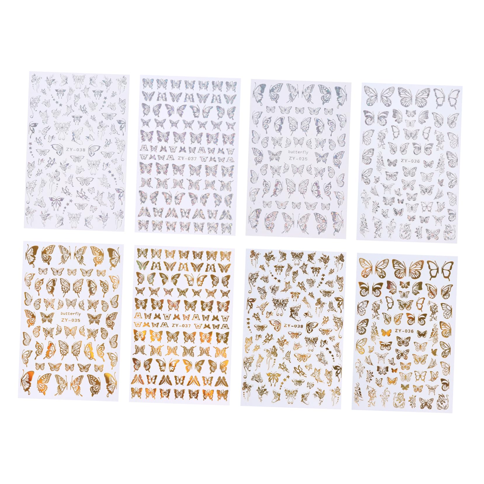 FRCOLOR 24fogli Farfalle Per Unghie Decorazioni Manicure Stile Random Adesivi Nail Art Per e Creativa Per Regali Amiche e