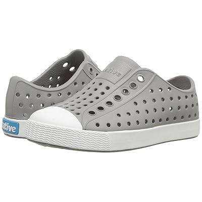 Native Shoes Kids Jefferson Slip on Sneakers (Toddler/Little Kid) Kids Shoes Pigeon Grey/Shell White