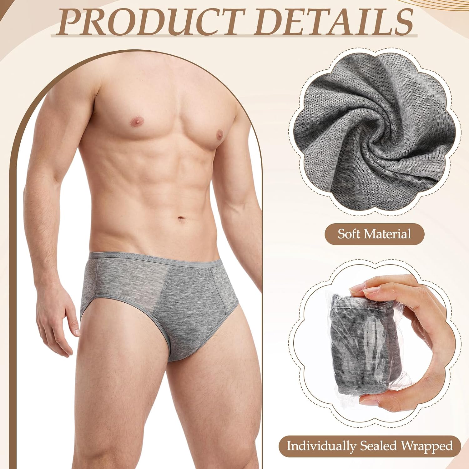 50 Pack Disposable Men's Underwear Bulk image 5