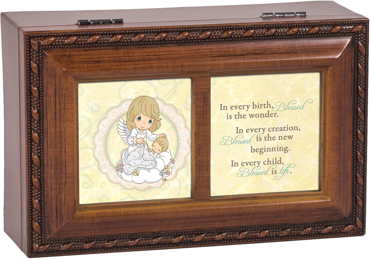 Cottage Garden Precious Moments Baby Inspirational Woodgrain Petite Music Box Plays Jesus Loves Me